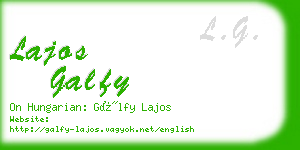 lajos galfy business card